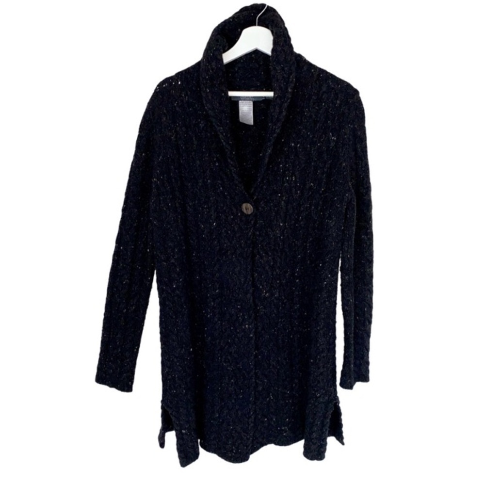ISLANDER Cardigan Merino Wool Cashmere Blend Charcoal Women Size M